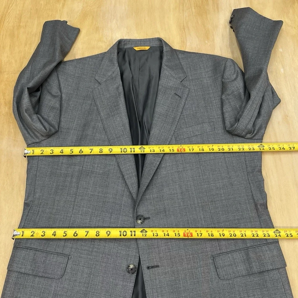 Hickey Freeman Custom Suit Mens 48L Tailored Fit Cuffed Pleated Pants 37x33 Gray